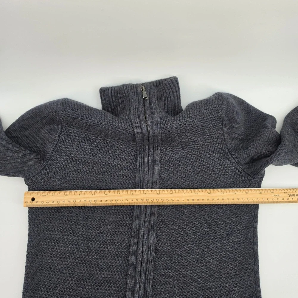 Banana Republic Mens Small Merino Wool Full Zip chunky Cardigan Sweater Navy